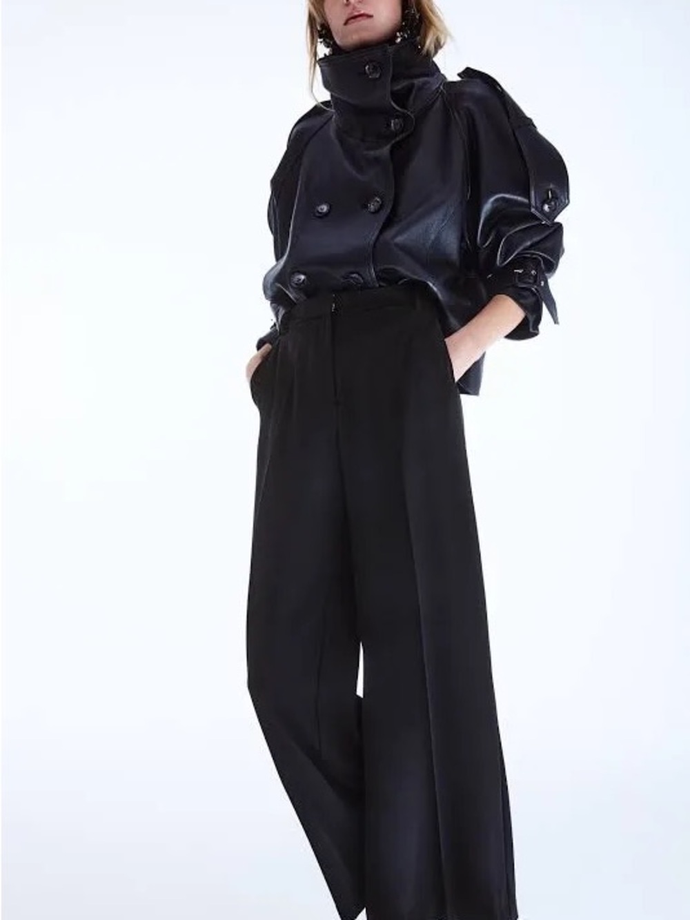 NWT H&M Black Wide-Leg dress Pants